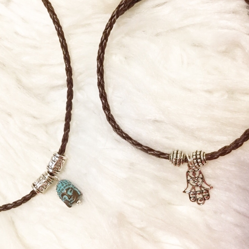 Choker & Bracelet Set of 2 pieces‎ Buddha & Hamsa